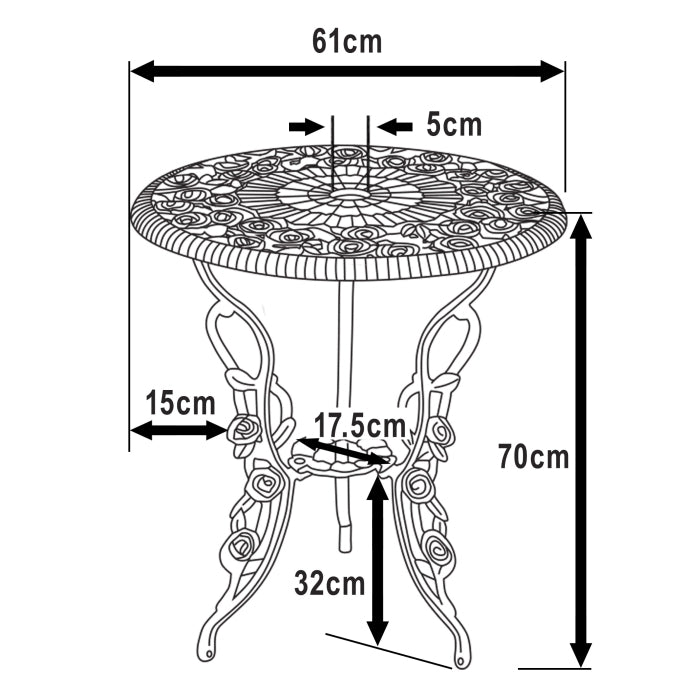 Table London Rose seule - Blanc