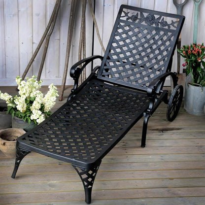 Rose chaise longue bronze ancien