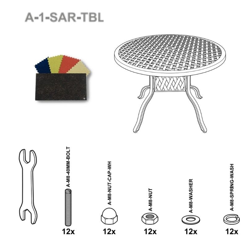 Set of Fixings for Sarah Table Abest AB