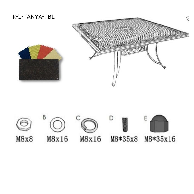 Set of Fixings for Tanya Table KaiLian AB