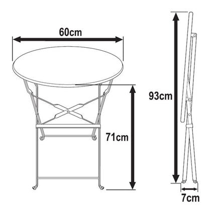 Ensemble bistrot ALESSIA (Table et 2 chaises)