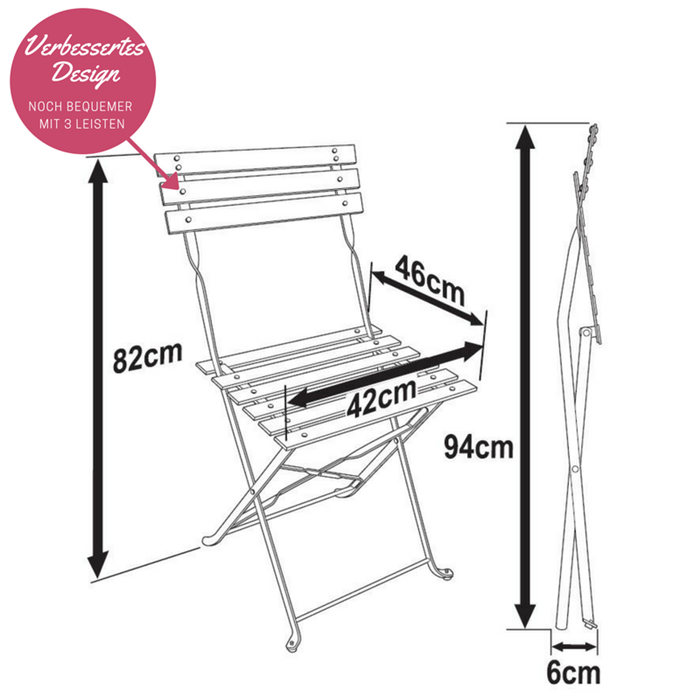 Ensemble bistrot ALESSIA (Table et 2 chaises)