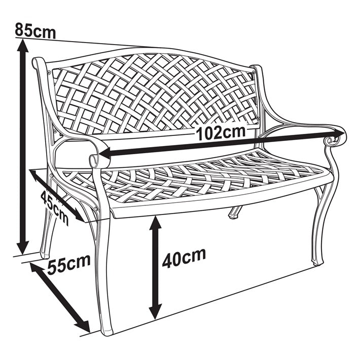 JASMINE banc de jardin en aluminium