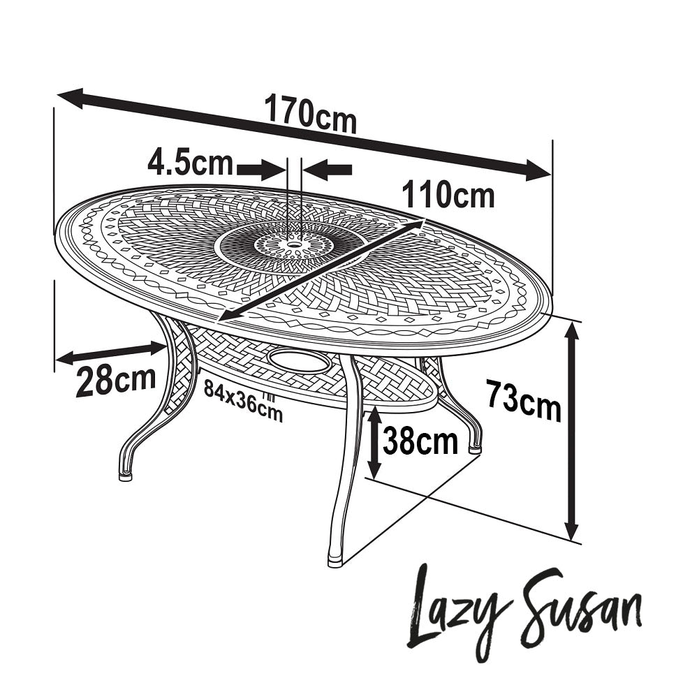 Table CHARLOTTE (ensemble 6 personnes)