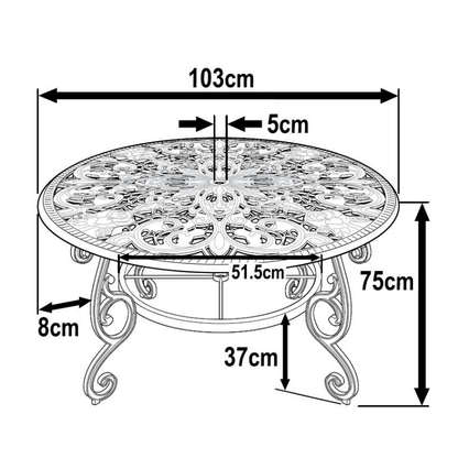 Table FLORA (ensemble 4 personnes)