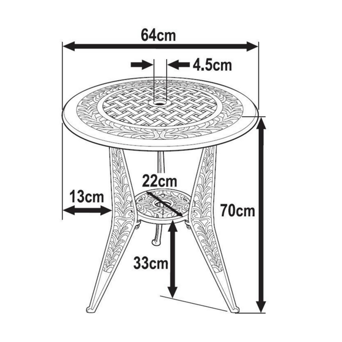 Ensemble bistrot IVY (Table et 2 chaises)