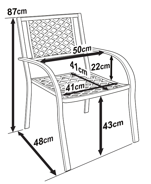 JANE chaise de jardin en aluminium