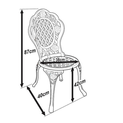 Ensemble bistrot ROSE (Table et 2 chaises)