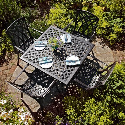Table et chaises de jardin 4 personnes Lucy - Bronze